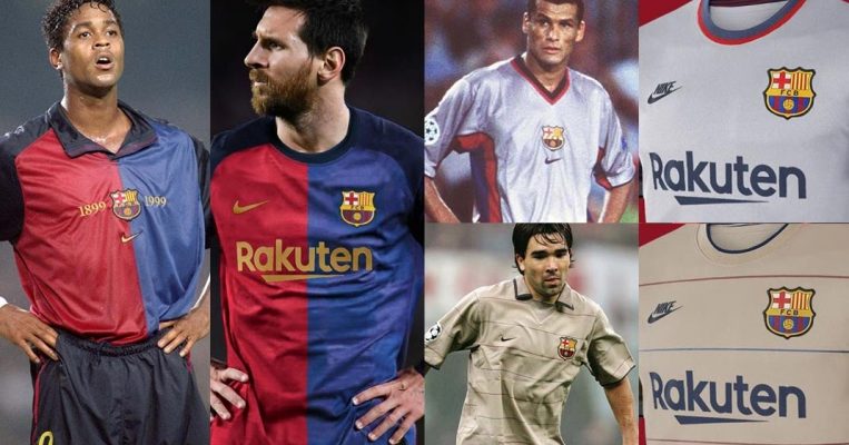 Nike FC Barcelona 20-21 Trang chủ, sân khách và bộ dụng cụ khái niệm retro thứ ba của lumo723