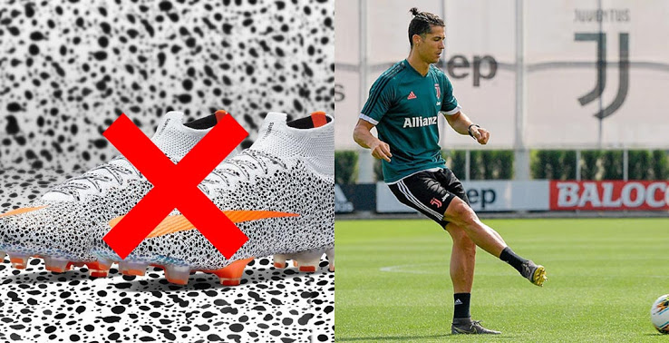 Cristiano Ronaldo trở lại tập luyện trong đôi giày Nike Mercurial cũ