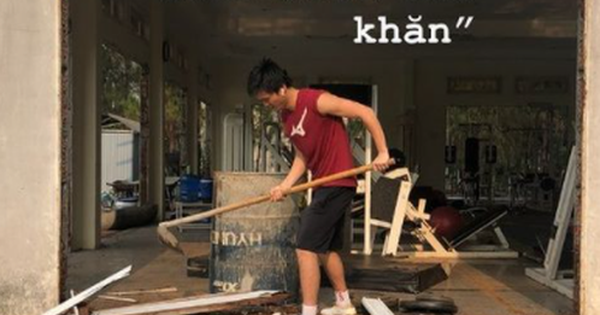 Tuấn Anh sắm vai "phụ hồ", tham gia công việc sửa chữa tại học viện HAGL