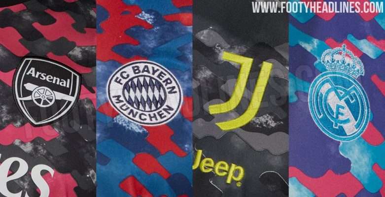 Áo sơ mi Adidas Arsenal, Bayern, Juventus & Real Madrid 21-22 trước trận đấu bị rò rỉ