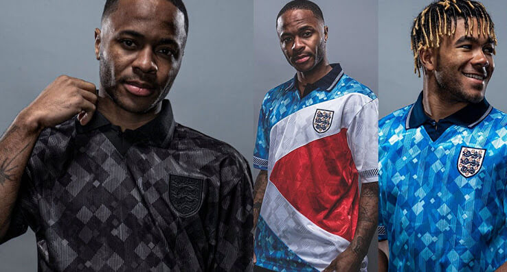 Bộ dụng cụ cổ điển World Cup 1990 của đội tuyển Anh + Bộ sưu tập được phát hành - Bao gồm chiếc áo Jersey đen tuyệt đẹp