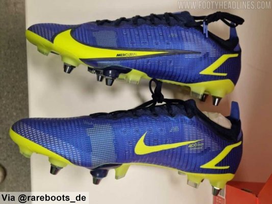 Rò rỉ giày Nike Mercurial 2021 màu xanh / vàng